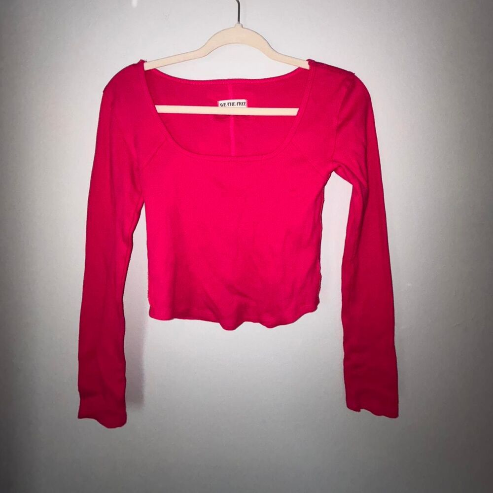 We-the-free Women's Pink and Red Crop-top